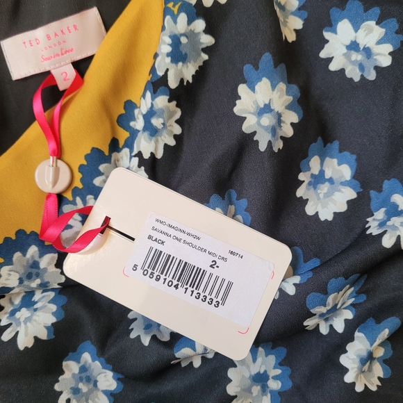 🍒NWT🍒 TED BAKER ONE SHOULDER DRESS - Picture 8 of 8